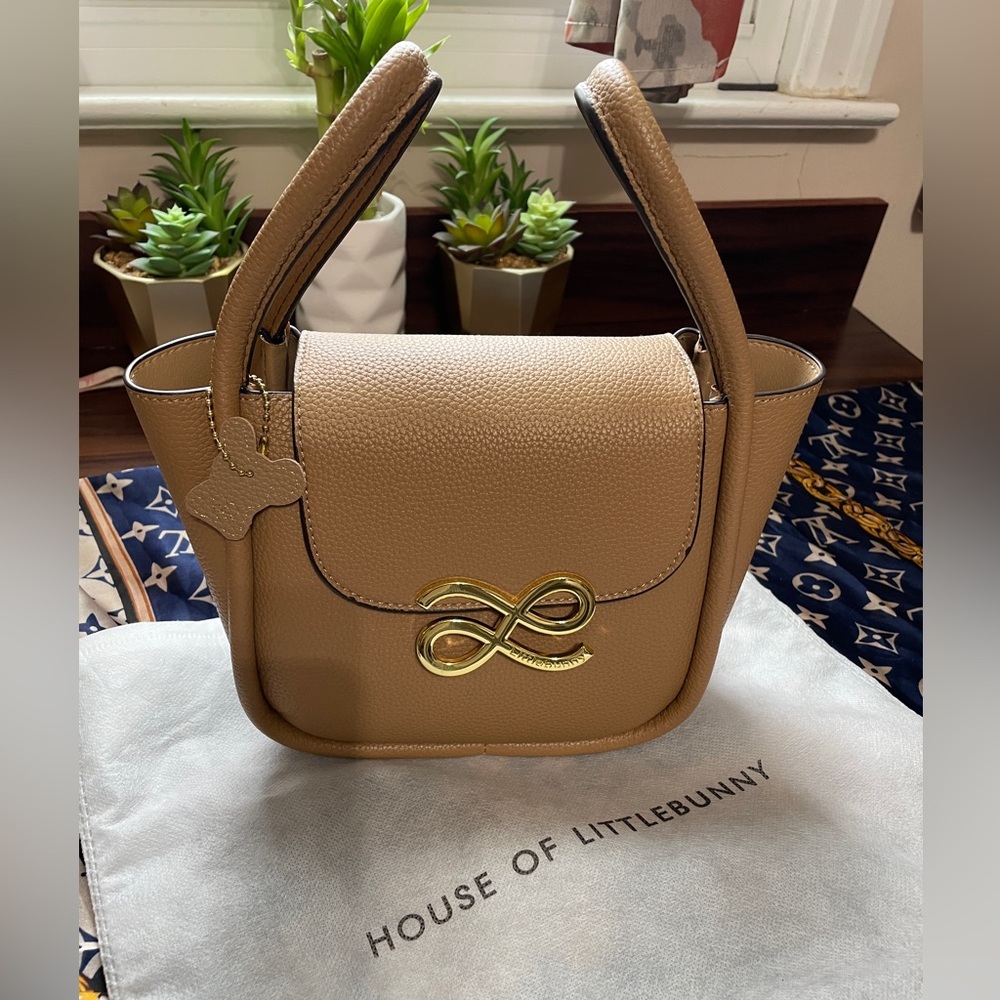 House of little bunny Tan handbag. Thai Brand
